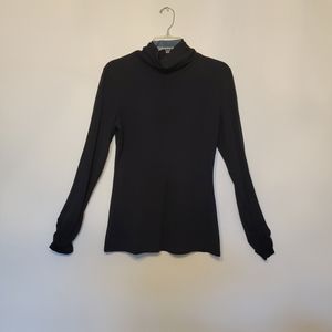 Black  Medium High Cinched Neck Top